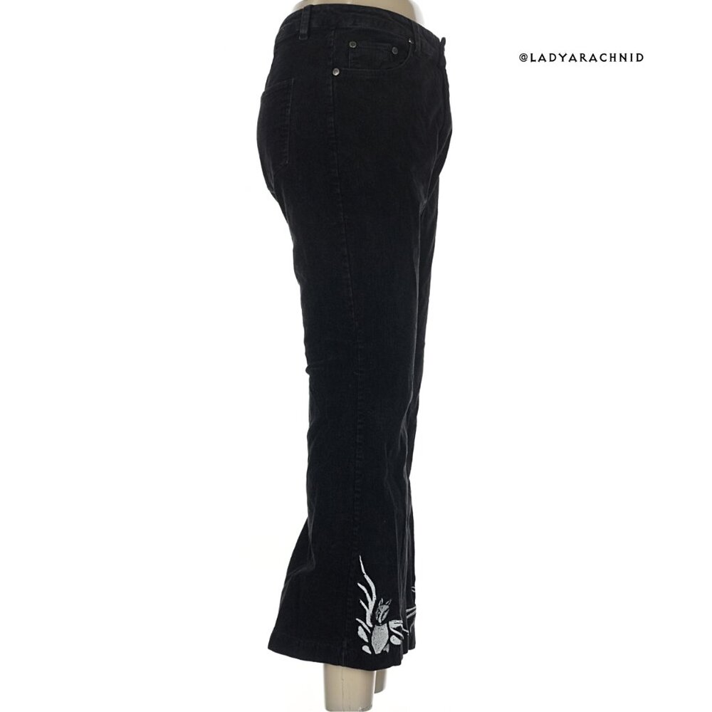 DISTURBIA Pipistrelle gothic flared bat corduroy pants US6 - Picture 6 of 10